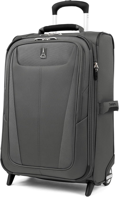 Travelpro Maxlite 5 Softside Expandable Upright 2 Wheel Carry on Luggage, Lightweight Suitcase, Men and Women, Shadow Grey, Carry On 22-Inch