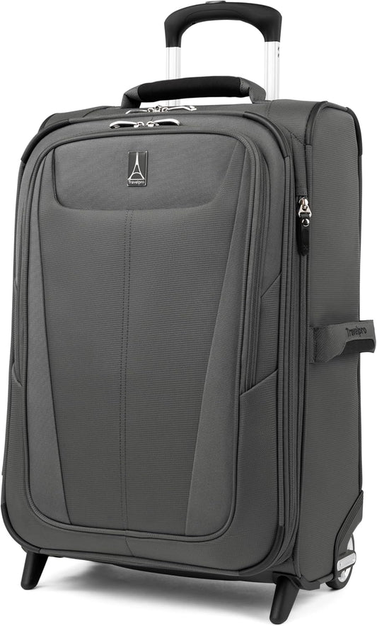 Travelpro Maxlite 5 Softside Expandable Upright 2 Wheel Carry on Luggage, Lightweight Suitcase, Men and Women, Shadow Grey, Carry On 22-Inch