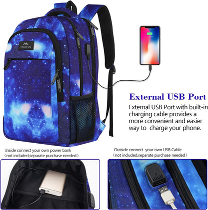 MATEIN School Backpack for Boys Girls, Anti Theft College School Laptop Bookbag for Students with USB Charging Port, Water Resistant Slim Travel Laptop Backpack Fits 15.6 In Computer Gifts for Men