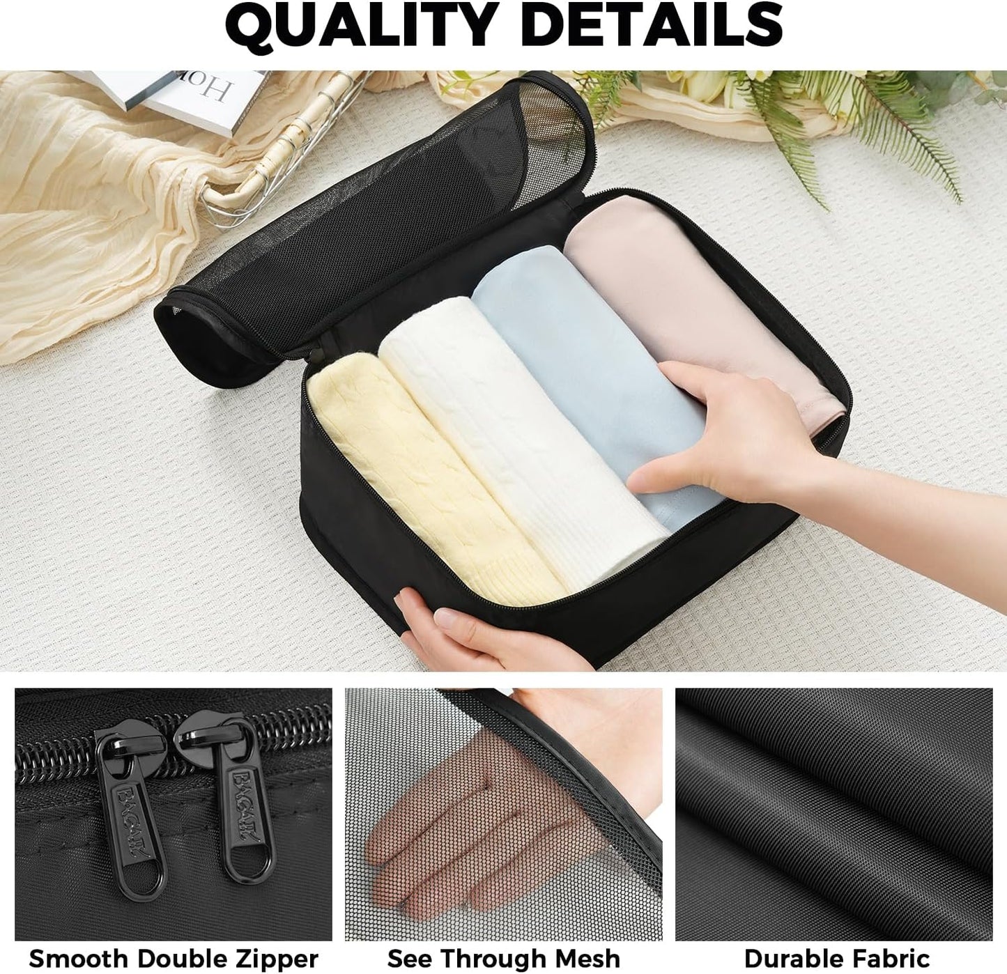 BAGAIL 9 Set Packing Cubes Luggage Packing Organizers for Travel Accessories