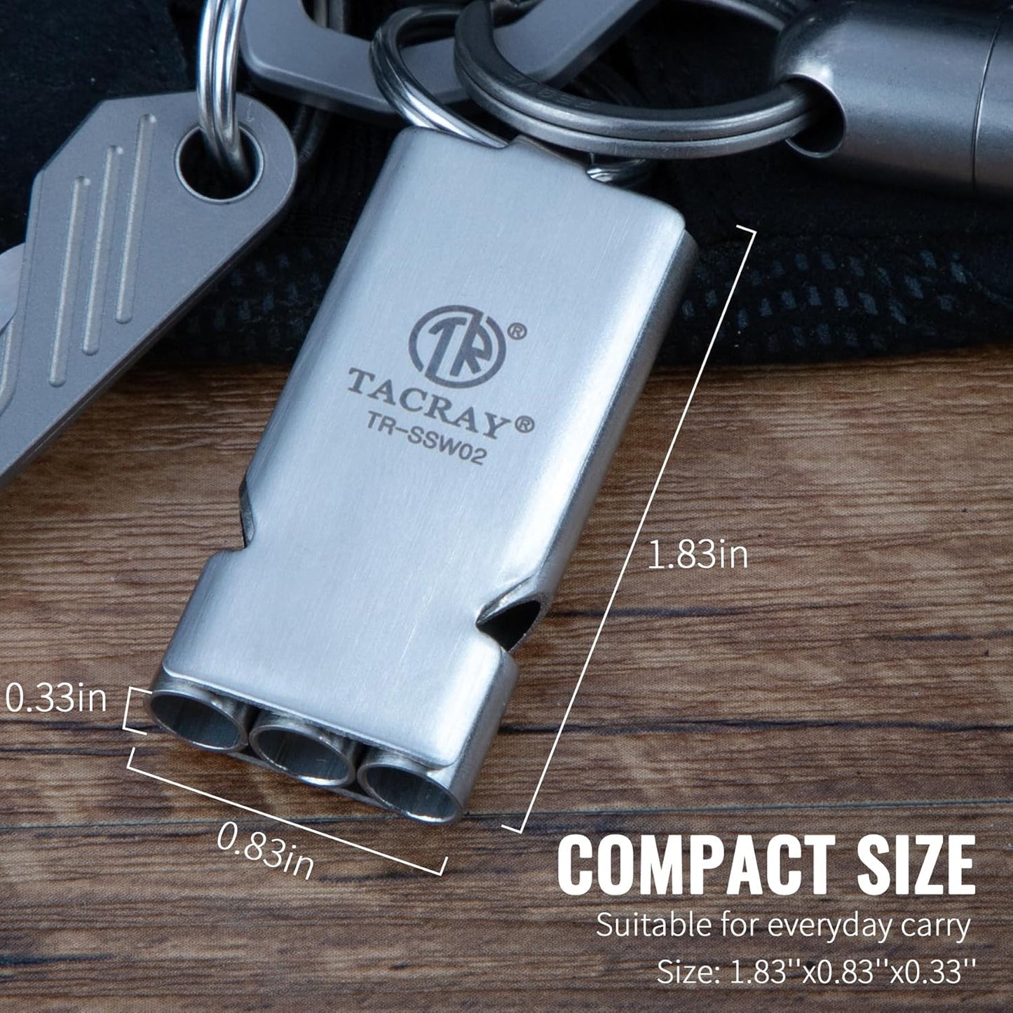 TACRAY Emergency Whistles Lifeguard Safety Whistle with Neck Chain and Keychain for Outdoor Camping Hiking