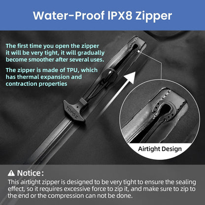 BAGAIL TPU Vacuum Bag for Travel, Reusable Compression Bag with IPX8 Waterproof Zipper, Save Space for Suitcase, Backpack and Carry on (Black, ExtraLarge, With Pump)