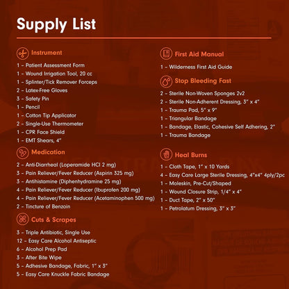 Adventure Medical Kits Sportsman Series Medical Kit - 300 - First Aid Kit for Camping, Hiking, Hunting & More - For 6 People for 7 Days - Includes Bandages, Medicine, Guide Book & More