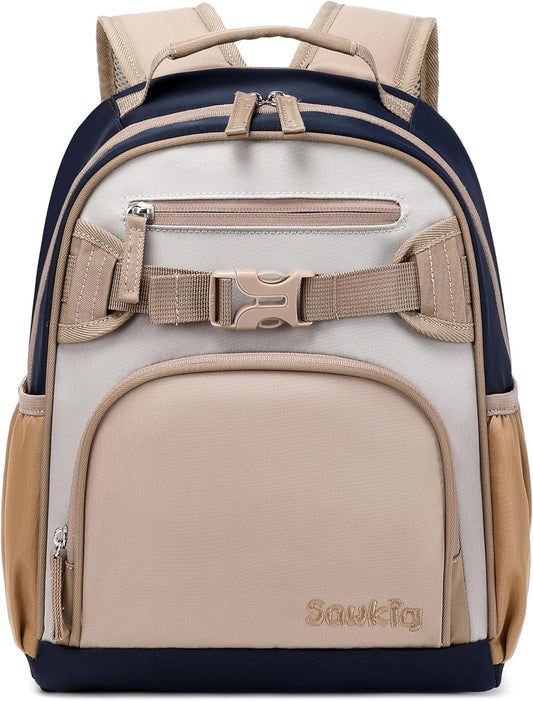 Cute Mini Toddler Backpacks for Boys 2-4 Little Kids Backpack Preschool Bookbag (Brown Gray)