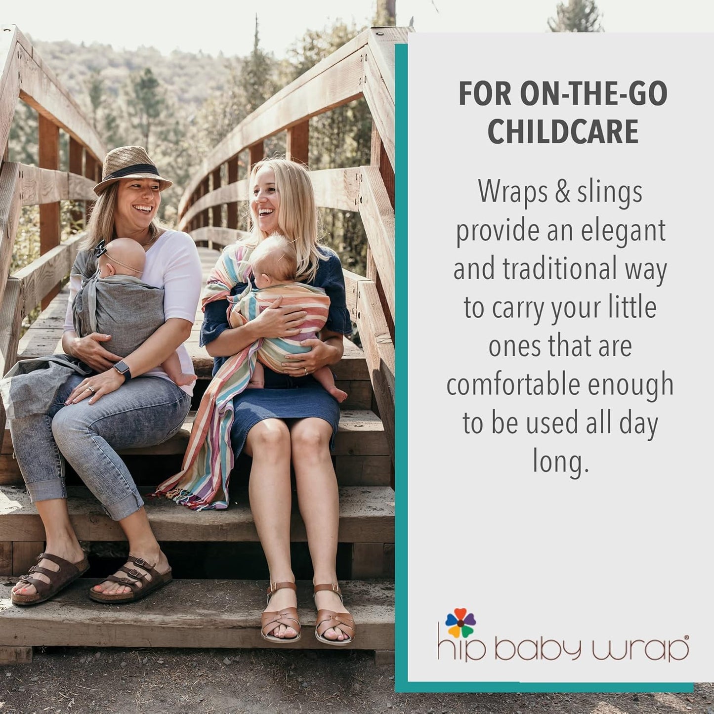 Hip Baby Wrap - 100% Soft Cotton Baby Sling Wrap - Baby Hip Carrier - Nursing Wraps for Breastfeeding, Baby Carrier Sling - Newborn to Toddler Baby Carrying Wrap, Supports 8-35 lbs - Summer Rainbow