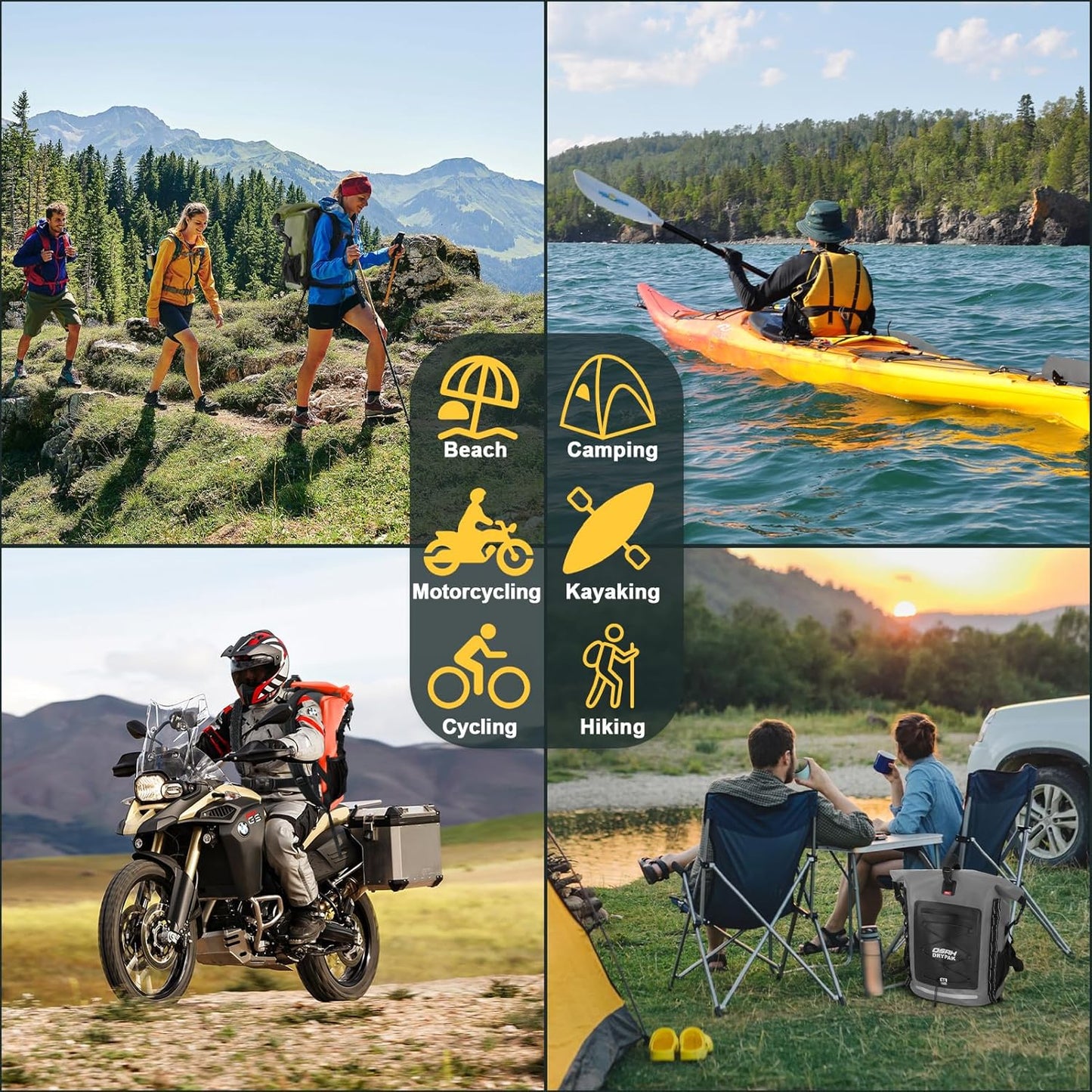 Waterproof Backpack Dry Bag 35L/55L/85L – Heavy Duty Roll-Top Hiking Backpack for Travel, Kayaking, Boating, Camping, Rafting and Fishing