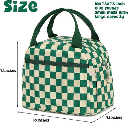 Bluboon Lunch Box for Women men Insulated Cute Corduroy Lunch bag, Reusable - Image 2