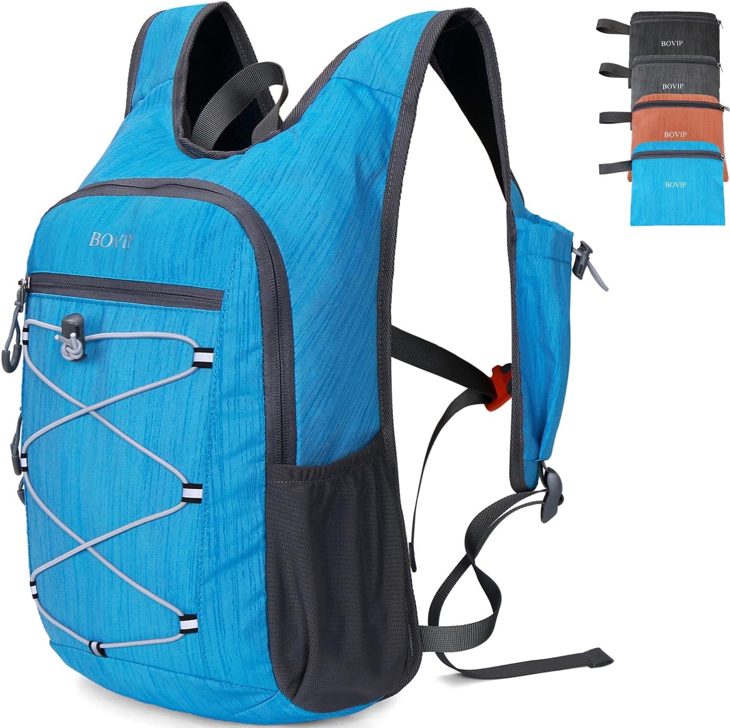 BOVIP 20L Hiking Backpack Lightweight Packable Hiking Daypack Small Travel Outdoor Foldable Shoulder Bag Blue
