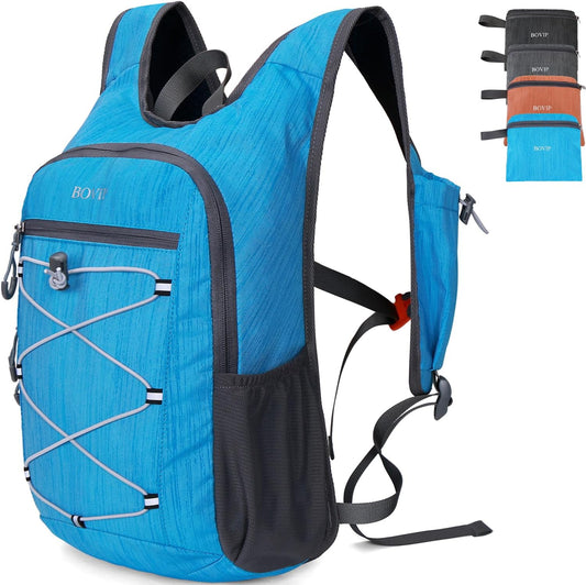 BOVIP 20L Hiking Backpack Lightweight Packable Hiking Daypack Small Travel Outdoor Foldable Shoulder Bag Blue