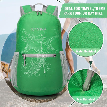 ZOMAKE Ultra Lightweight Hiking Backpack 20L - Packable Small Backpacks Water Resistant Daypack for Women Men(Grass green)