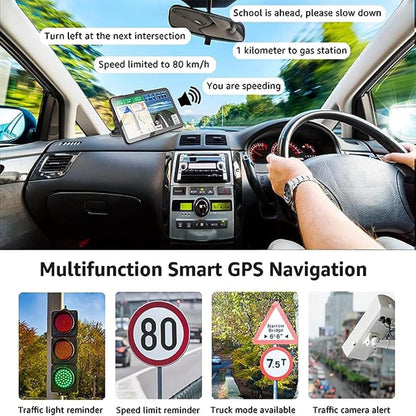 2025 Car GPS Navigator 2.5D Touchscreen 7inch Car GPS, Truck GPS Commercial Drivers,Real Voice prompts Turn Direction， Speed Limit Warning Speed Camera Alert, Lane Guidance Assist, POI