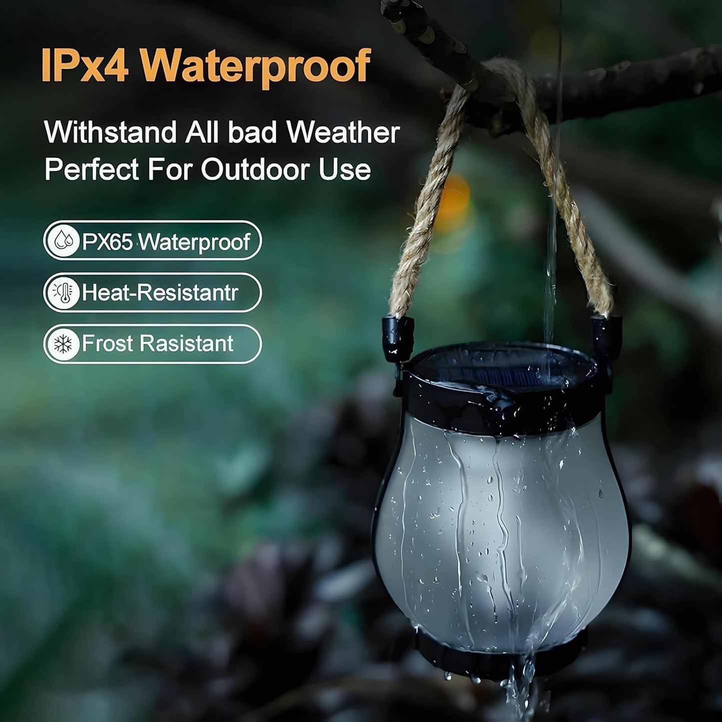 Kaliqo Solar Lantern Outdoor Lights Solar Lantern Waterproof Flickering Flame Hanging Lanterns for Patio Yard Garden Decor (5 Pcs)