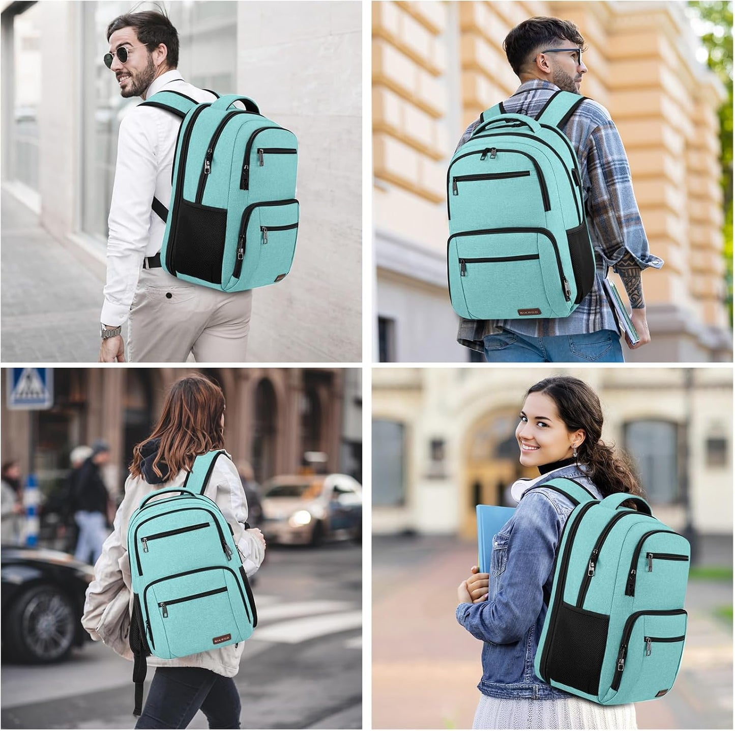 Backpack for Girls Women, School Backpack for Teen Boys, Lightweight Casual High School Bookbag, Daily-use Travel Laptop Backpack with USB Charging Port Fits 15.6 Inch Notebook