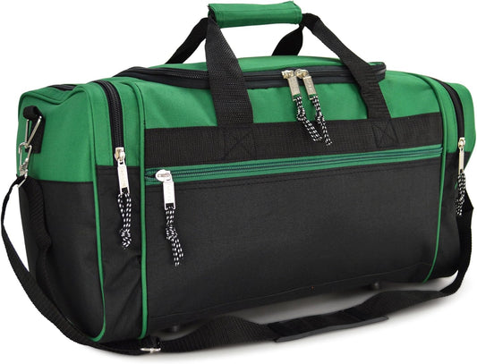 DALIX 21" Blank Sports Duffle Bag Gym Bag Travel Duffel Adjustable Strap in Green