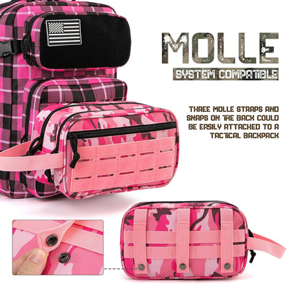 QT&QY Tactical Toiletry Bag For Women Hygiene Bag EDC Military Tool Molle Pouches Small Dopp Kit Mens Shaving Kit Travel shower Bags