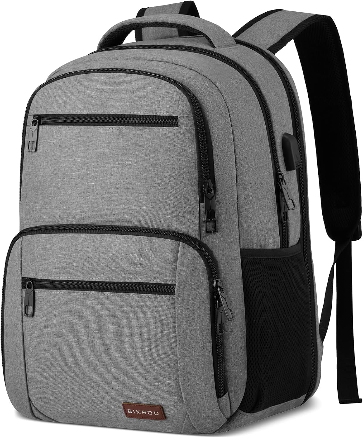 BIKROD Backpack for Men, TSA Travel Backpack, College Backpacks Water Resistant Back Pack with USB Charging Port, Business Anti Theft Durable Computer Bag Gifts Fits 15.6 Inch Laptop, Grey