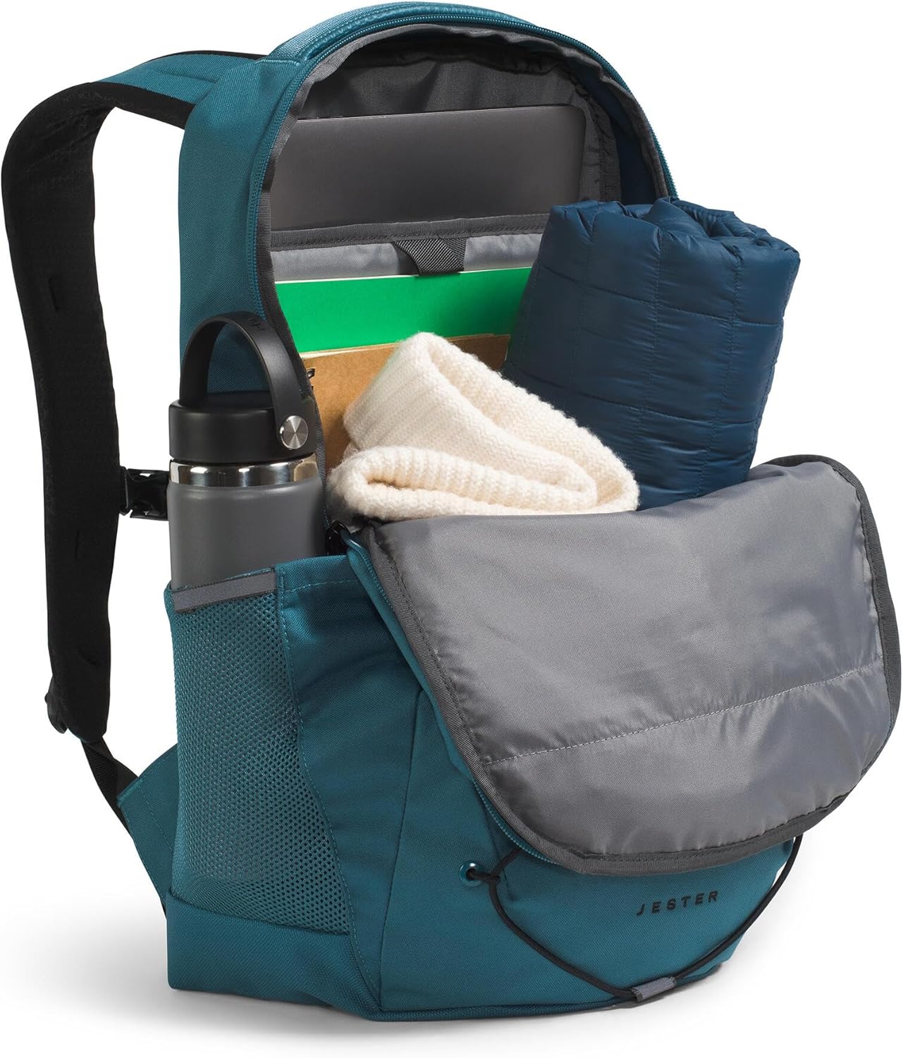 THE NORTH FACE Jester Everyday Laptop Backpack | Commuter Daypack with Water Repellent Finish, 16" Laptop Sleeve, Huge Main Compartment, Space/TNF Black, One Size