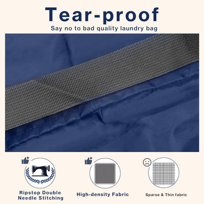 2-Pack Backpack Laundry Bags, Heavy Duty Laundry Bag Backpacks with Adjustable Shoulder Straps, Door Hanging Washing Bag, Laundry Hamper Lining for College Dorm, Travel, Laundromat