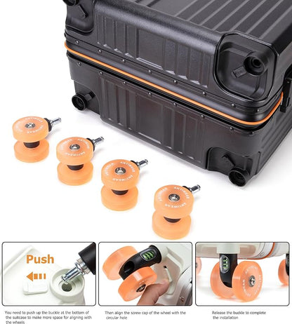 feilario 24in Aluminum Frame Wide Handle Hard Shell Carry On Suitcase - Image 3