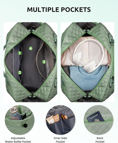 Bridesmaid Proposal Gifts, Gifts for Women-Initial Travel Bag with Shoe Compartment, Girls Weekender Bag, Monogram Overnight Bag for Women, Letter Travel Bag with Makeup Bag (Letter D)