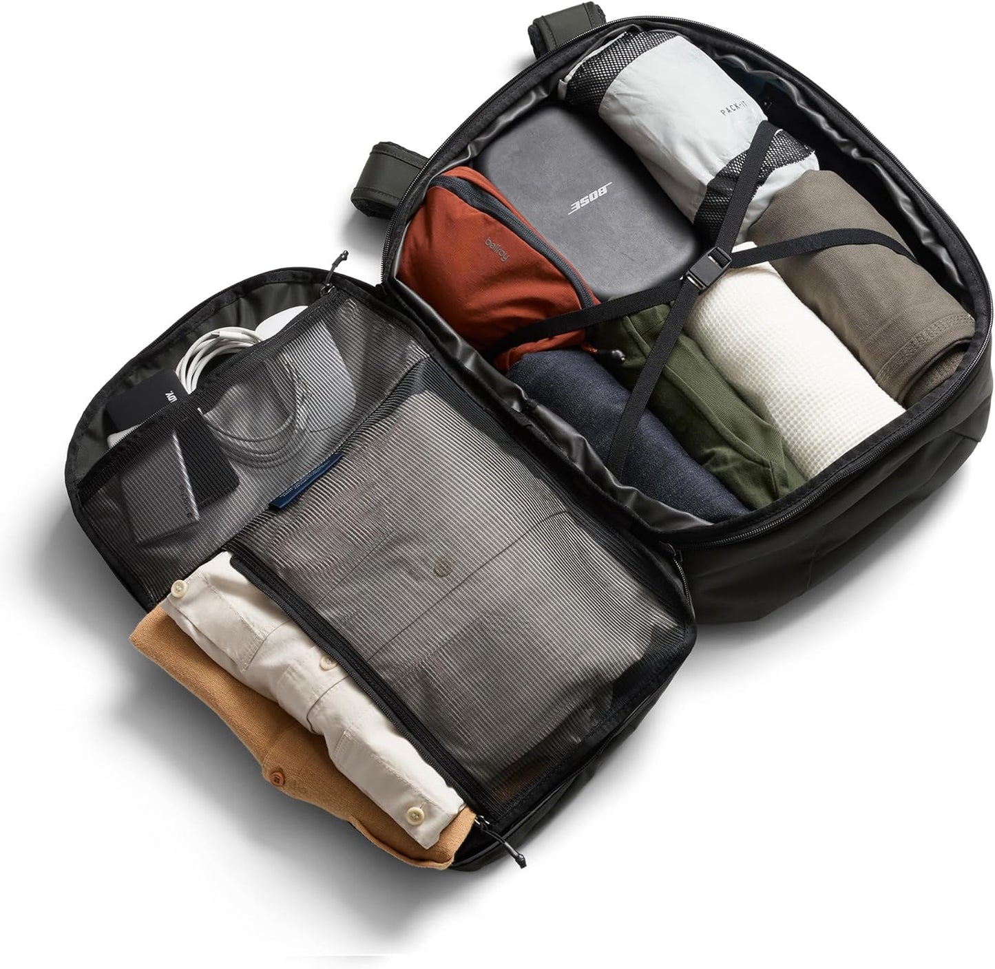 Bellroy Transit Travel Pack Pro (30–38 liter carry-on travel backpack, with laptop sleeve, RFID protection and zip bottle pocket) - Olive