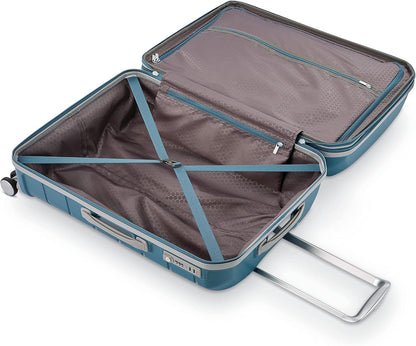 Samsonite Freeform Hardside Expandable with Double Spinner Wheels, Checked-Large 28-Inch, Dark Teal