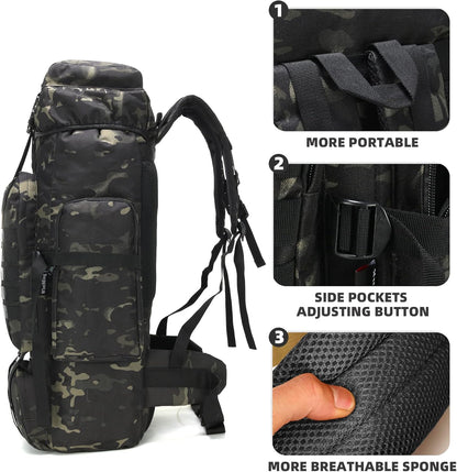 King'sGuard 70L Camping Hiking Backpack Tactical Backpack Military Molle Rucksack Backpack for Outdoor