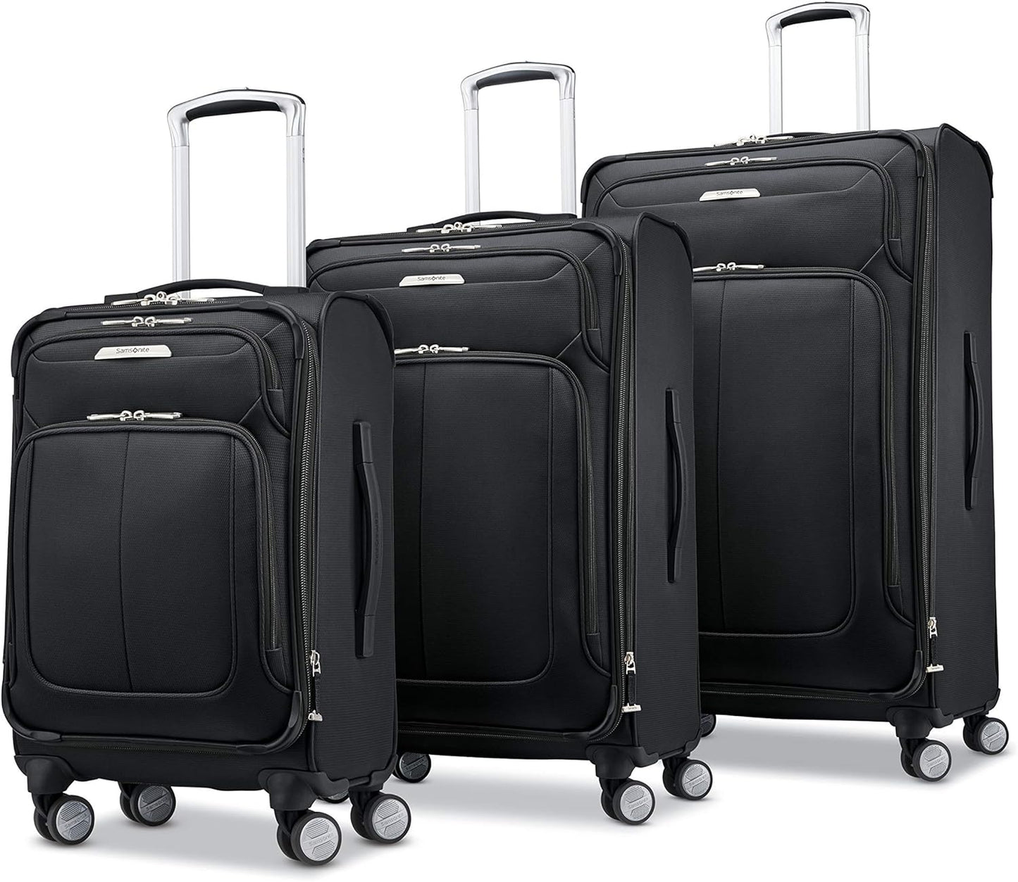 Samsonite Solyte DLX Softside Expandable Luggage with Spinner Wheels, Midnight Black, 3-Piece Set (20/25/29)