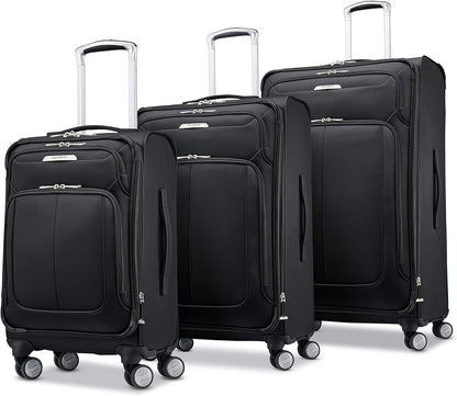 Samsonite Solyte DLX Softside Expandable Luggage with Spinner Wheels, Midnight Black, 3-Piece Set (20/25/29)