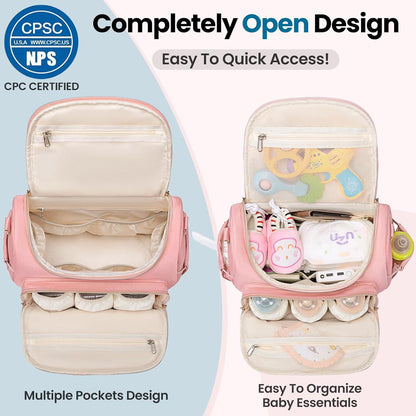 4 in 1 Convertible Diaper Bag Backpack,Waterproof Baby Diaper Bag with Changing Pad,Converts into Baby Tote Bag,Diaper Backpack,Stroller Bag and Crossbody Diaper Bag