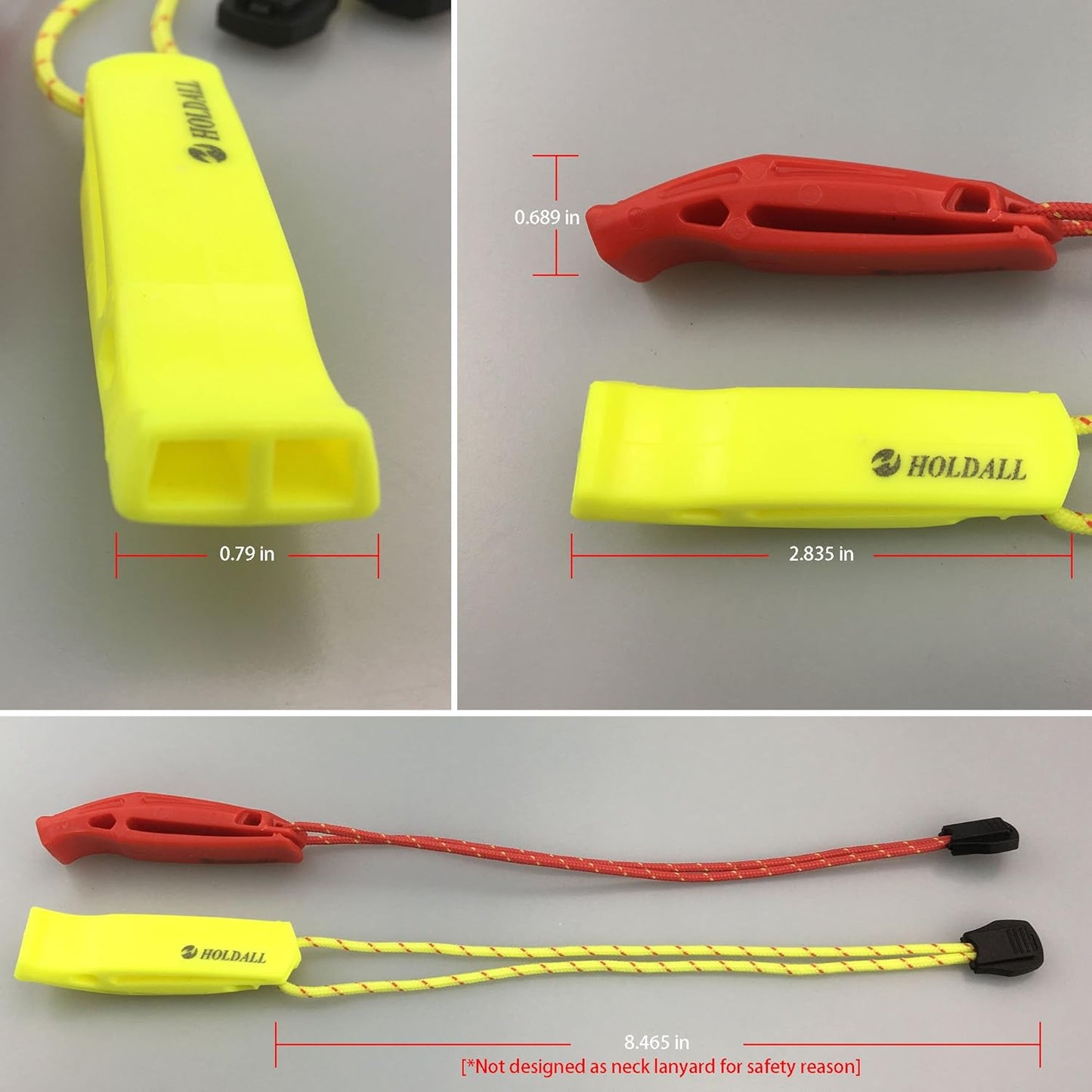 Emergency Safety Whistle with Lanyard, Loud Pea-Less Survival Whistles for Boating Kayaking Life Vest Paddle Board Rescue Signaling.