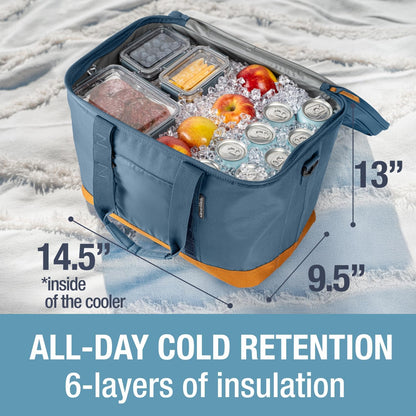 CleverMade Collapsible Insulated Cooler Bag – Leakproof Soft Folding Cooler for Beach, Travel, Car