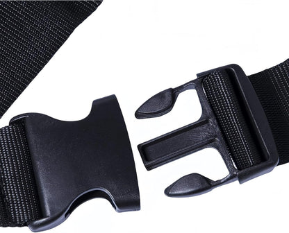 2-Pack Adjustable Luggage Straps for Suitcases – 2-Inch Wide Cross Travel Belt for 20"-32" Carry-On, Large & Collapsible Luggage – Durable Seatbelt Material, Suitcase Belts & Connector Straps (Black)