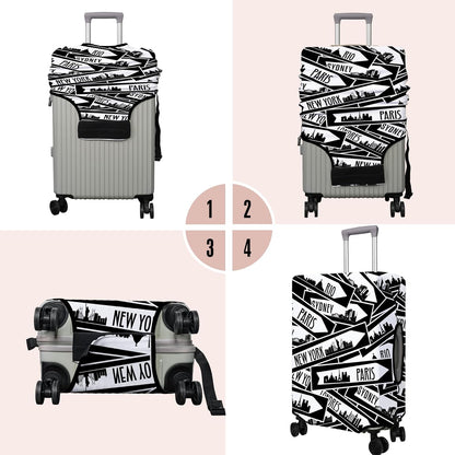 Travel Luggage Cover Suitcase Protector Fits 18-32 Inch Wheel Covers PatternedTravel Related Items Flower Luggage Protector Elastic S