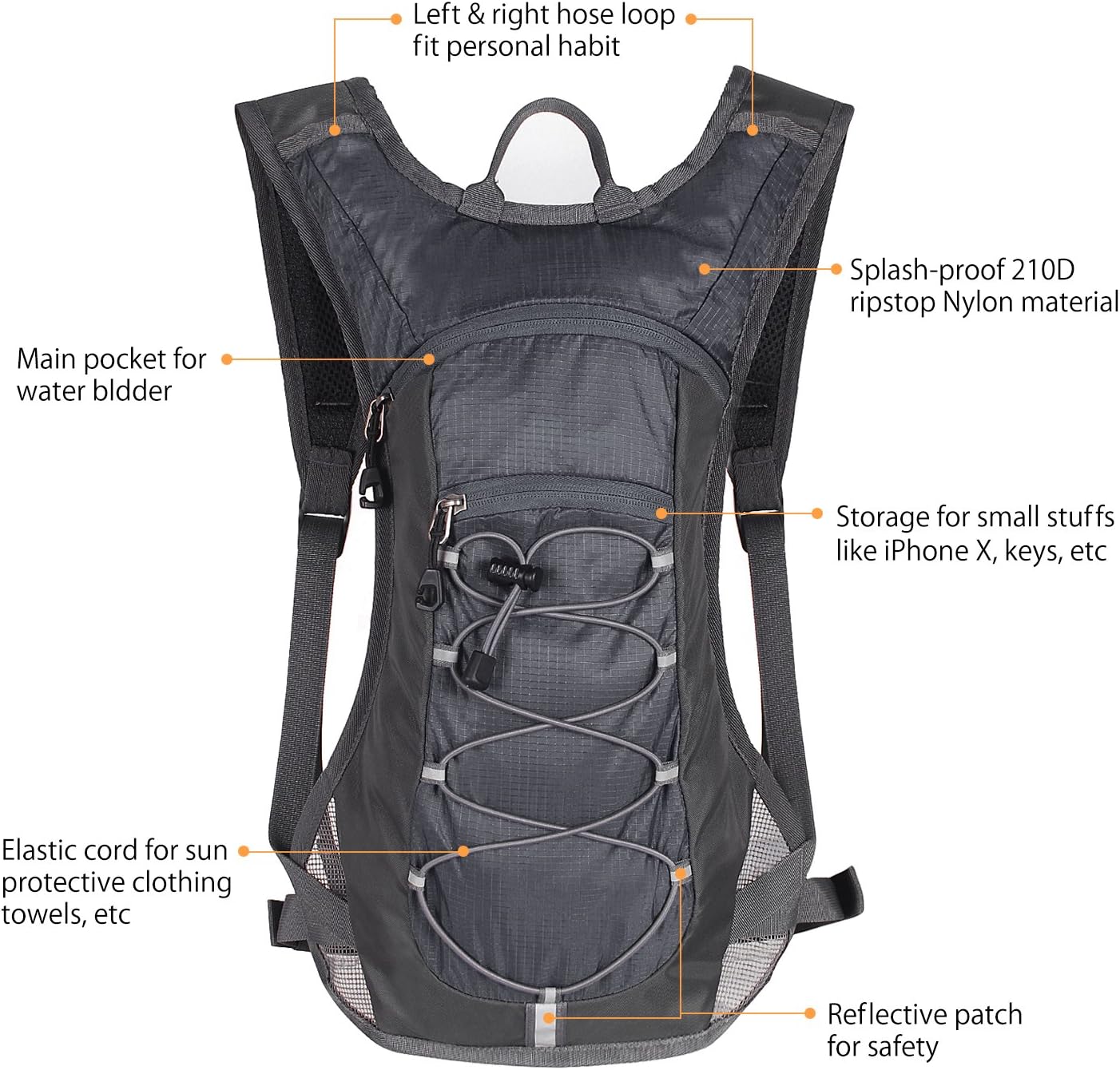 Unigear Hydration Pack Backpack with 70 oz 2L Water Bladder for Running, Hiking, Cycling, Climbing, Camping, Biking