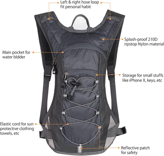 Unigear Hydration Pack Backpack with 70 oz 2L Water Bladder for Running, Hiking, Cycling, Climbing, Camping, Biking