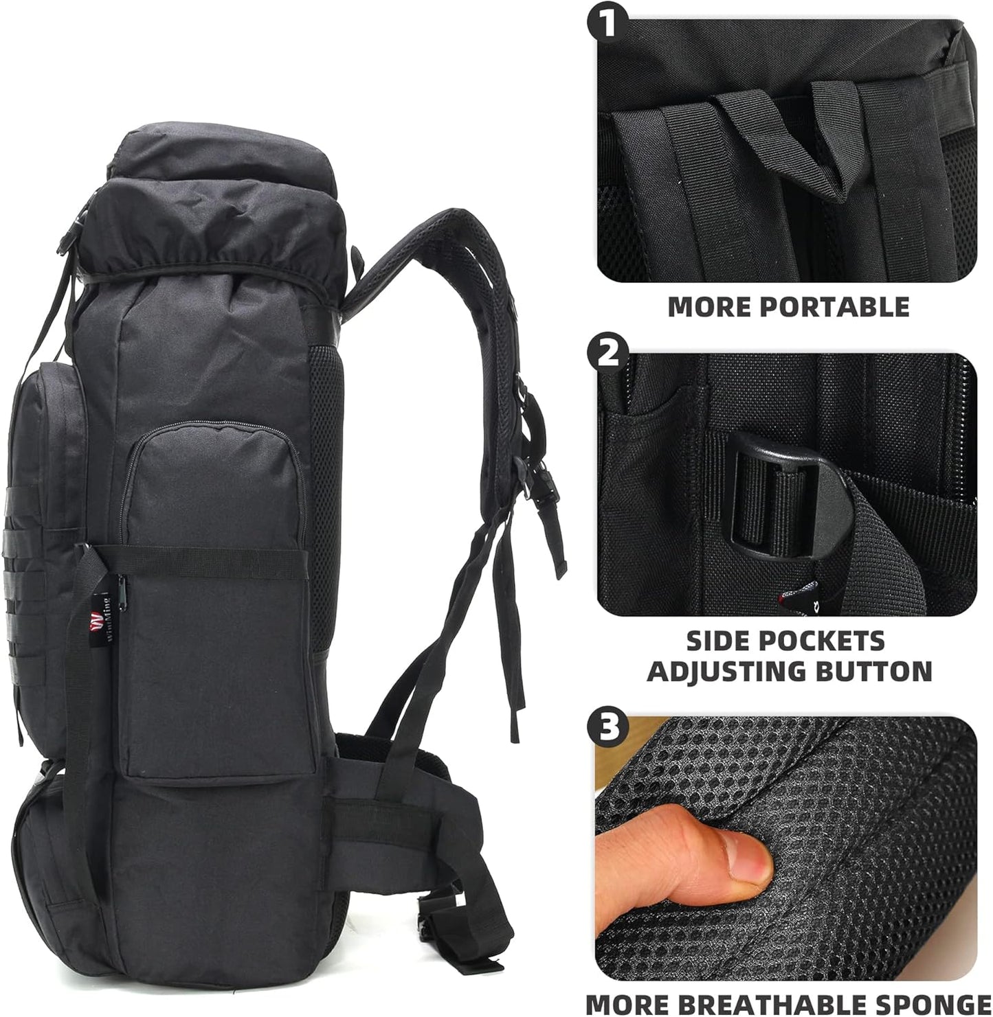 King'sGuard 70L Camping Hiking Backpack Tactical Backpack Military Molle Rucksack Backpack for Outdoor