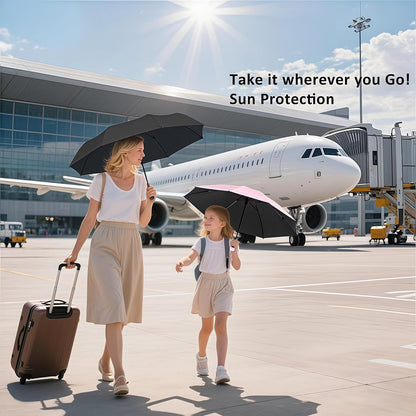 BAODINI Travel Essentials Mini Umbrella for Purse With Case Small Compact UV Sun Protection Lightweight Tiny Pocket Manual Open Close Umbrella for Women Kids and Men Fit Purse Backpack