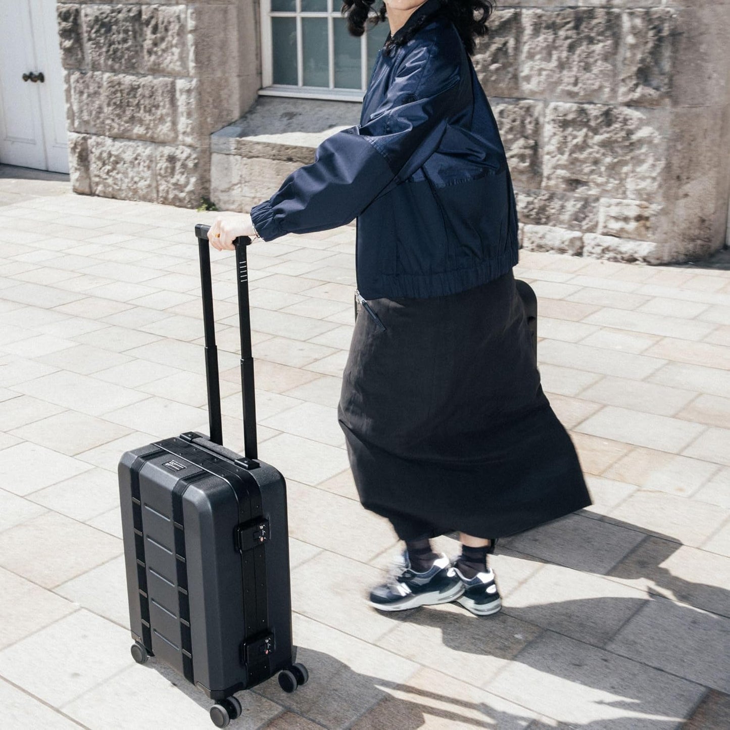 D_b_ Ramverk Pro Carry-On 21 Inch Hardside Luggage Extra Protection Aluminum Frame, Silent 360 Spinner Wheels, TSA Lock, Interior Laptop Compartment and Two Zipper Dividers - Black Frame/Black