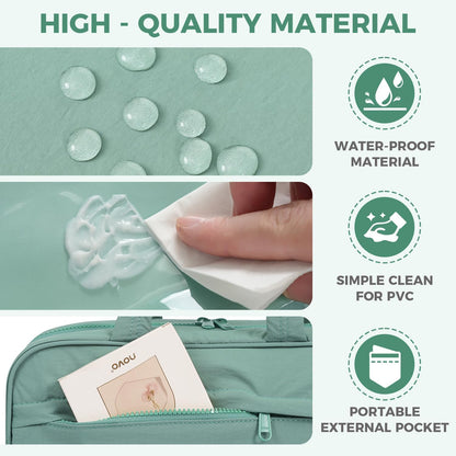 Toiletry Bag For women,Portable Hanging Organizer,4 Leakproof Compartment for full-sized Conditioner, Brushes Set, Makeup Accessories,Visible and easy to access.L-mint