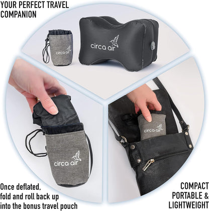 Circa Air Inflatable Knee Pillow for Side Sleepers, Travel Knee Pillow Between Legs for Sleeping, Orthopedic Sciatica Pain Relief Pillow, Leg Pillow for Hip Joints and Thigh Sleep Support