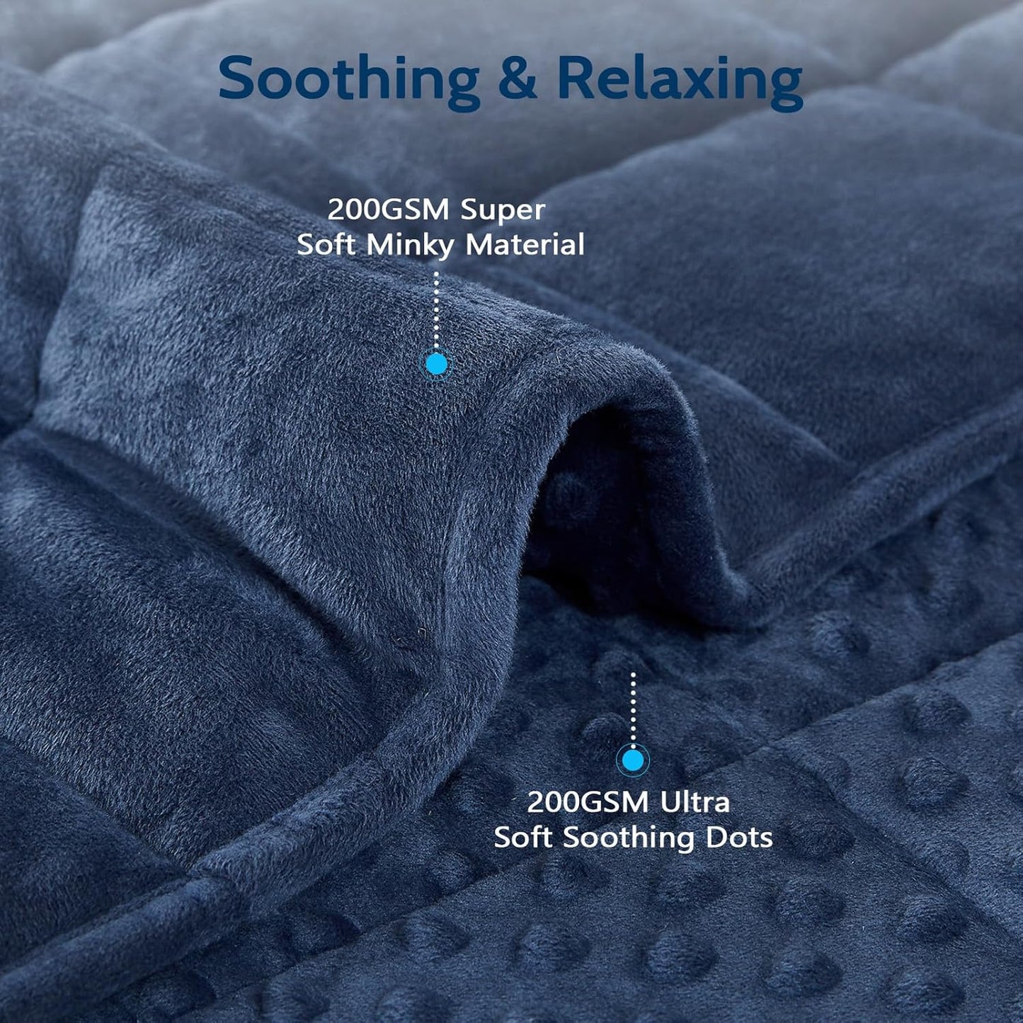 L'AGRATY Weighted Blanket for Adult - 60"x80" 20lbs Minky Dots Heavy Blanket with Glass Beads: Soft Breathable for All-Season Summer Fall Winter Thick Comfort for Sleeping