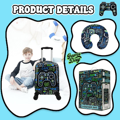 Kids Suitcase Set for Boys Hardside Luggage with Spinner Wheels 2 Piece 16inch Toddler Suitcase for Boys Travel Carry on Luggage Airline Approved