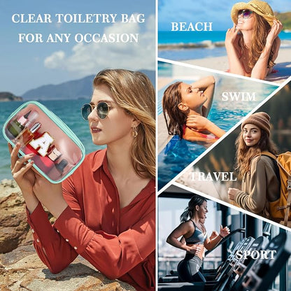 YOOLIFE Initial Clear Makeup Bag | Waterproof Large Travel Makeup Bag | - Image 2