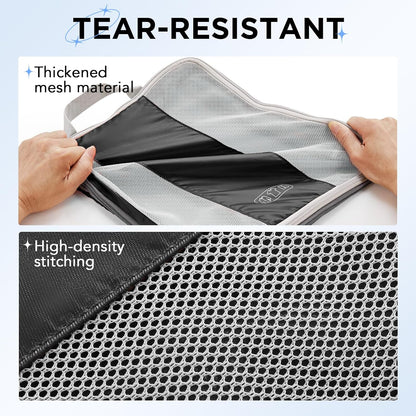 2 Set Compression Packing Cubes for Travel Essentials,Compressible Expandable Packing Cubes for Suitcase,OlarHike Luggage Organizer Bags for Travel,Handy Helper for Organizing Clothes(Black)