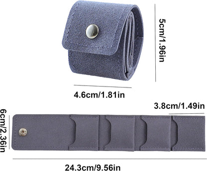 3 PCS Mini Travel Jewelry Organizer Bag - Tinycious Foldable Portable Case with Buckle, Auxiliary Jewelry Storage for Travel