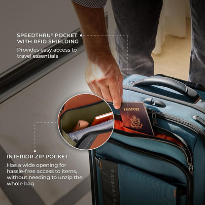 Briggs & Riley 26" Medium Expandable Spinner - Checked Luggage for Travel, Suitcases with Wheels, Softside Rolling Bag for Men & Women - ZDX Collection, Canyon