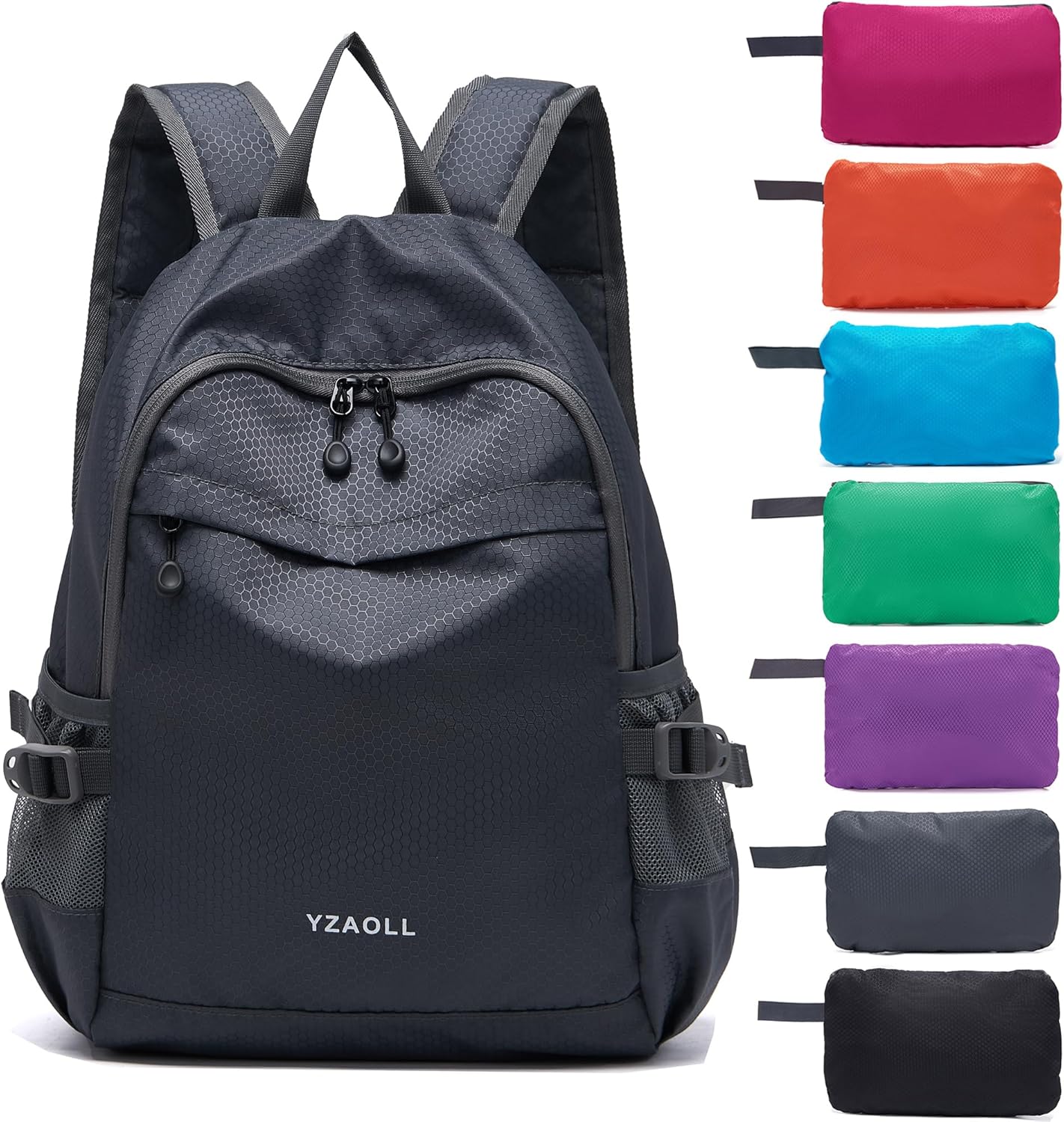 YZAOLL Small Lightweight Packable Hiking Backpack, 20L Hiking Backpack Day Pack for Women Men Travel Camping Vacation,Gray