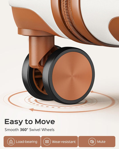 28 inch Luggage Hardside and Lightweight Suitcase with Spinner Wheels TSA Lock for Travel Business,Orange With Black