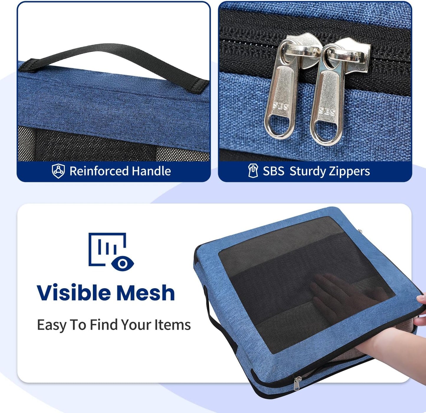 8 Set/6 Set/4 Set Compression Packing Cubes for Travel, Lightweight Vacation Travel Essentials, Travel Accessories for Suitcase Organizer Bags Set, Durable Luggage Organizer